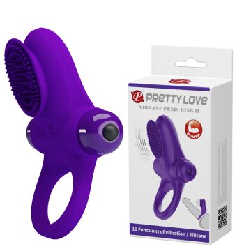VIBRACIJSKI PRSTEN ZA EREKCIJU Pretty Love Ring 2 Purple